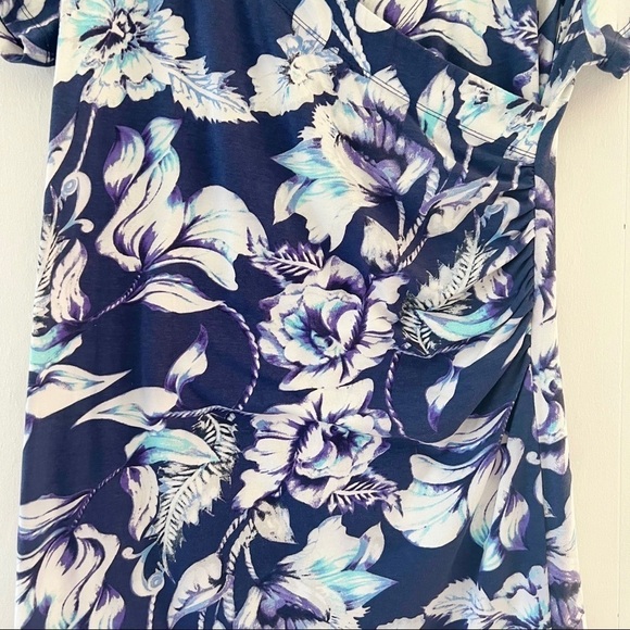 Soft Surroundings Shapely Anywhere Dress in Blue Floral  Small Petite - Picture 5 of 13